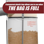 Clear Plastic Dust Collector Replacement Bag - 5 Pack - 14" Diameter by 29-1/2" Long