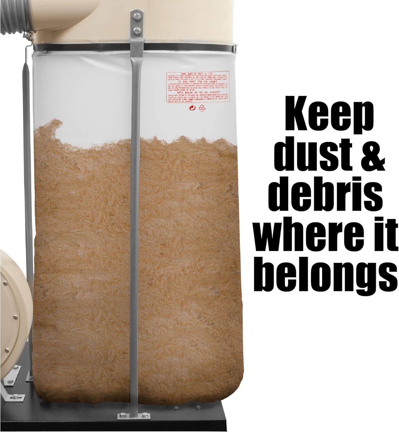 Clear Plastic Dust Collector Replacement Bag - 5 Pack - 14" Diameter by 29-1/2" Long