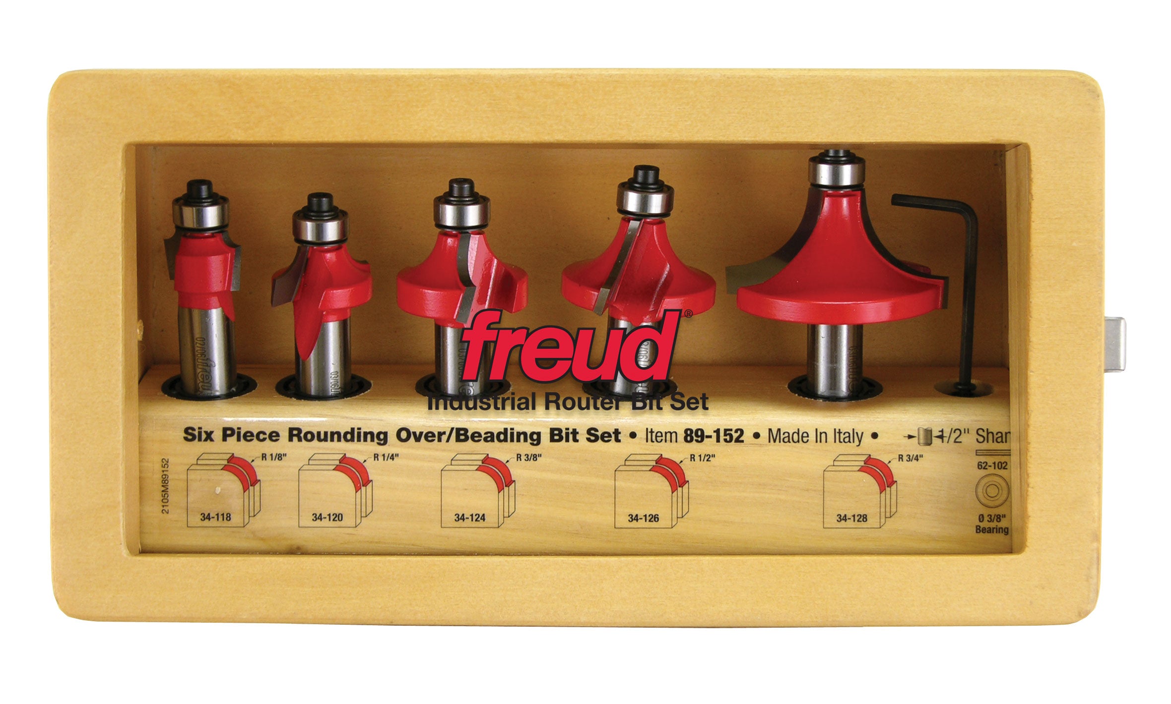 5 Piece Roundover Bit Set - Quadra-Cut