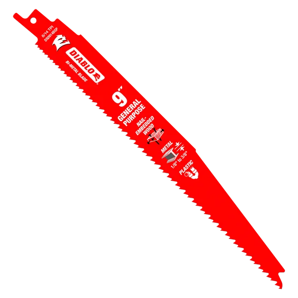 Demo Demon Bi-Metal Reciprocating Blades for Nail-Embedded Wood, Metal & Plastic - 5PK