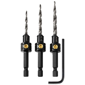 3 Piece Tapered Drill Countersink Set