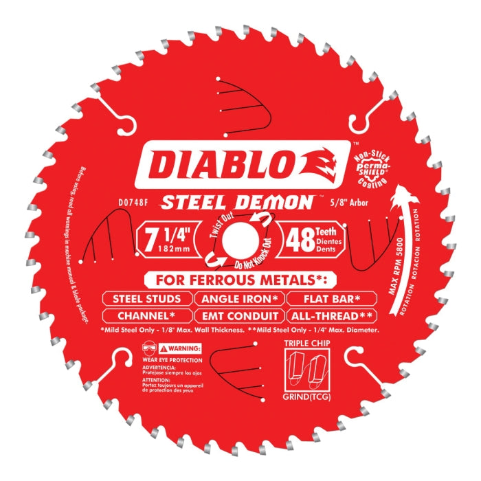 7-1/4" x 48 Tooth Ferrous Metal Saw Blade