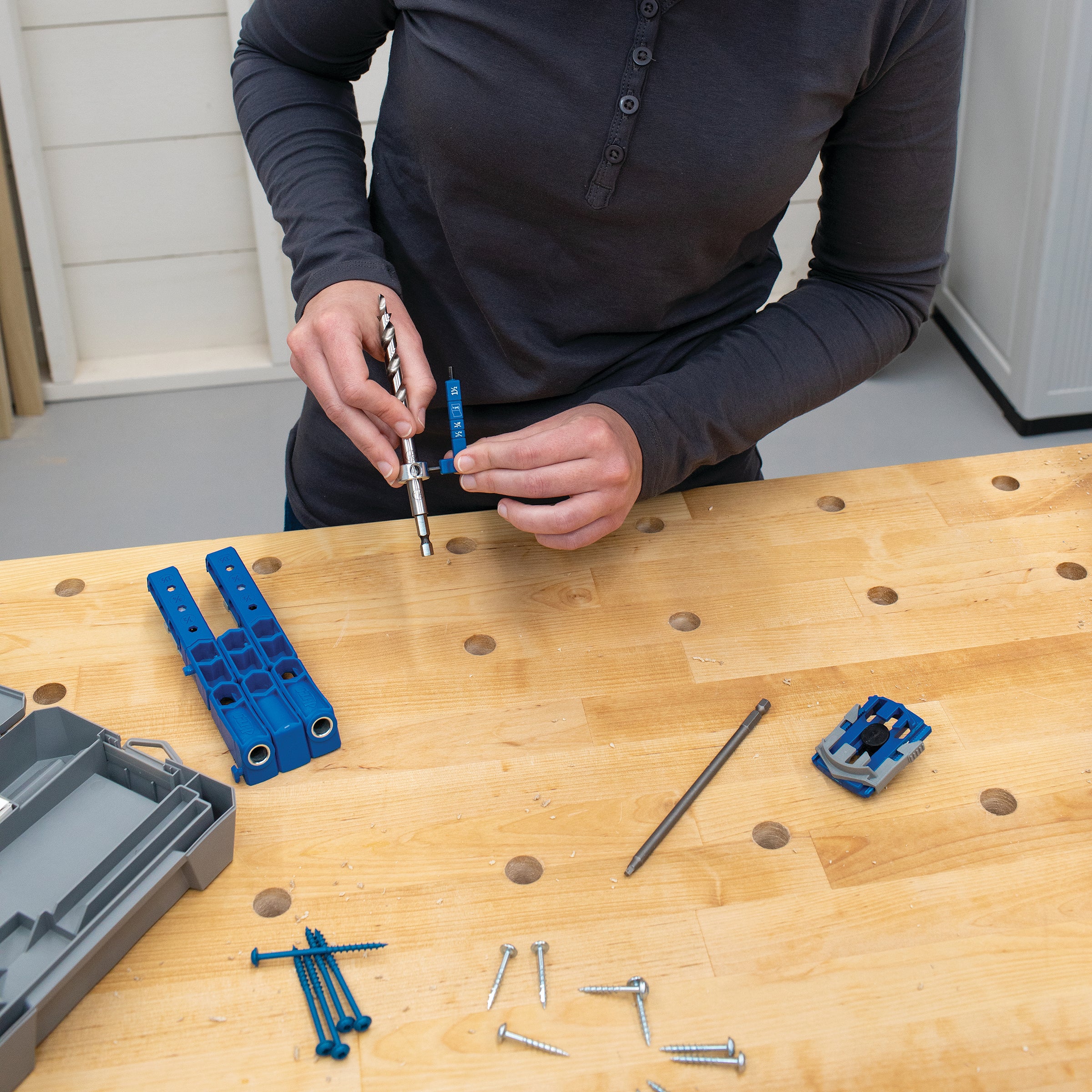 Easy-Set Drill Bit with Stop Collar & Gauge/Hex Wrench