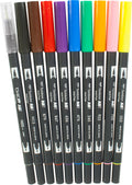 10-Piece Primary Dual Brush Pen Set