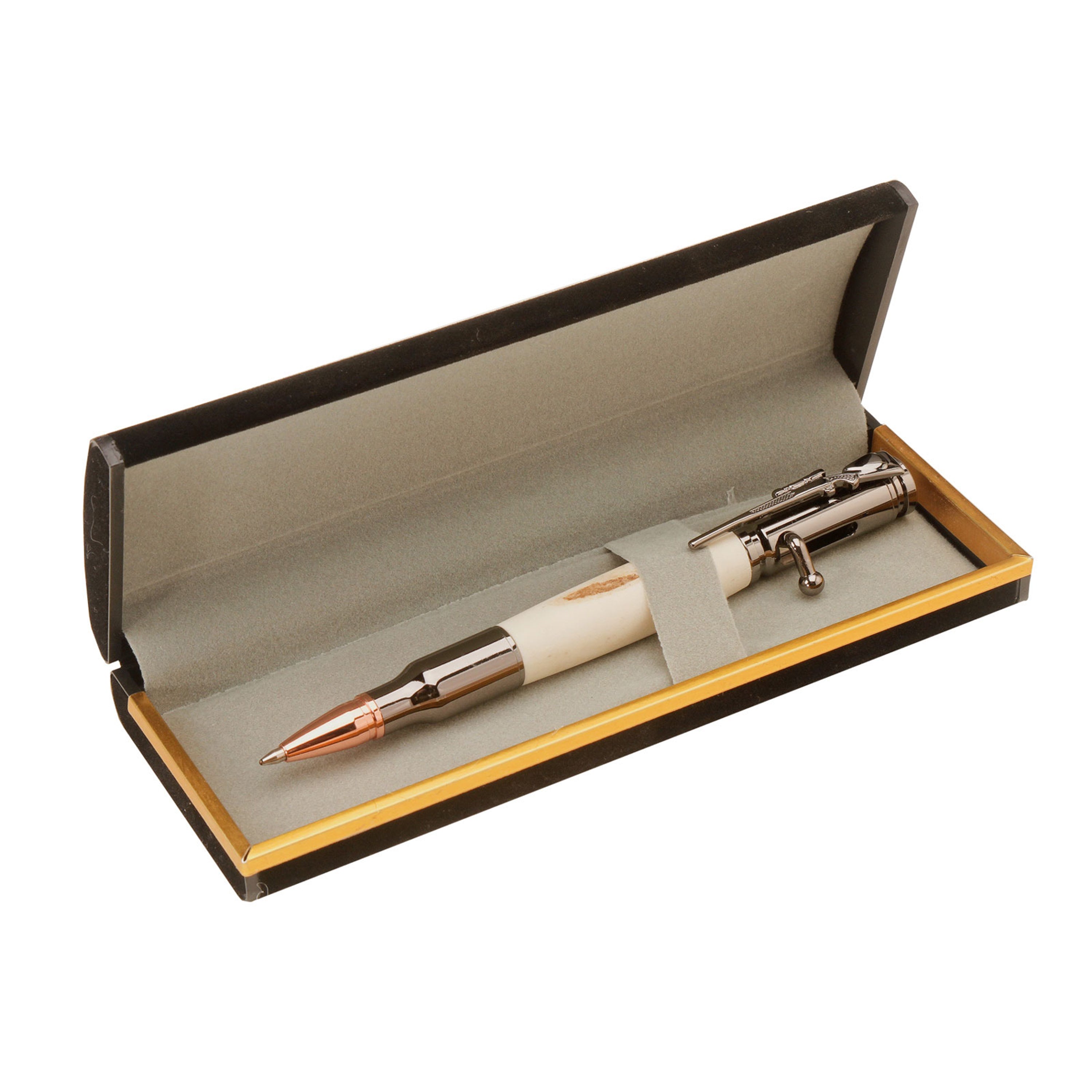 Black Velour with Gold Trim Pen Case