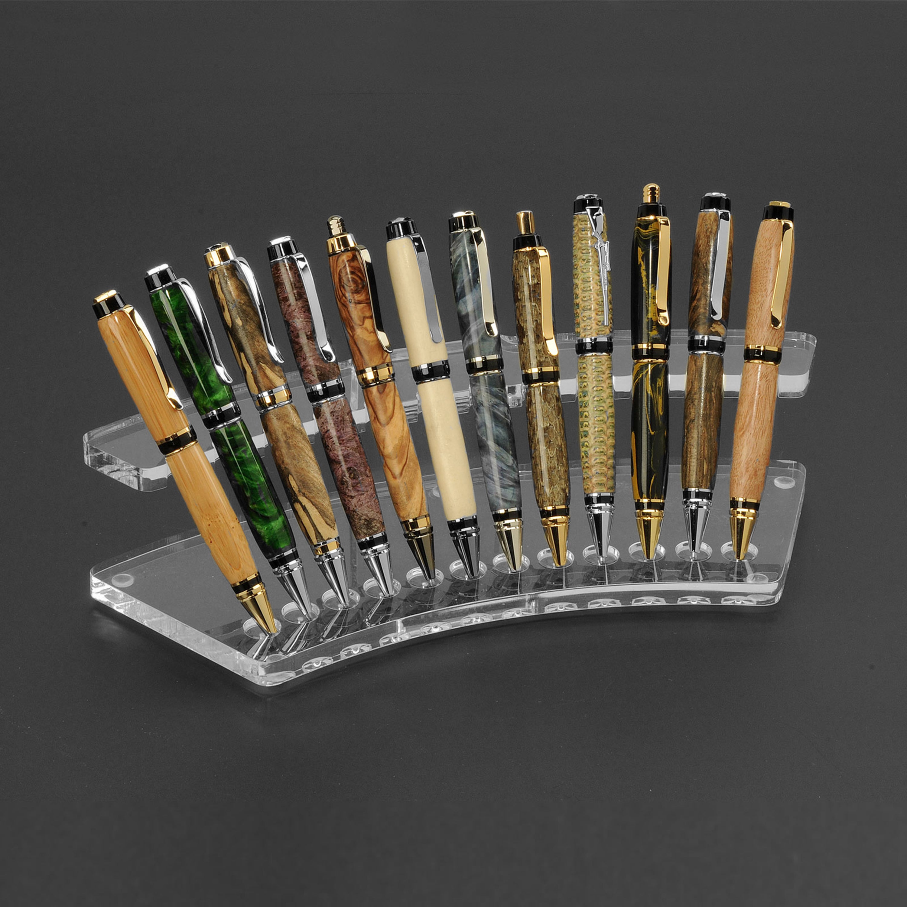 12 Pen Clear Acrylic Fanned Arch Display