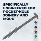 Heavy Duty Pocket Hole Screws - Washer-Head - SML