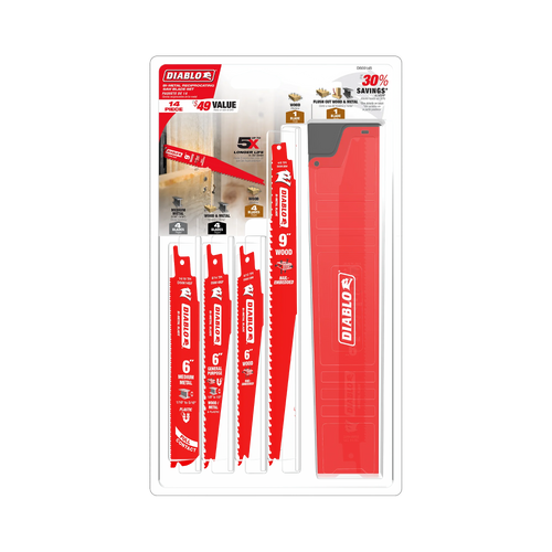 14 PC Bi-Metal Reciprocating Blade Set for Nail-Embedded Wood & Metal Cutting / Demolition