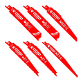 6 PC Bi-Metal Reciprocating Blade Set for Nail-Embedded Wood & Metal Cutting / Demolition