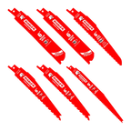 6 PC Bi-Metal Reciprocating Blade Set for Nail-Embedded Wood & Metal Cutting / Demolition