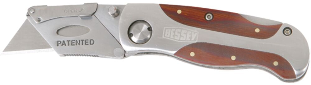 Folding Locking Utility Knife - Wood Grain