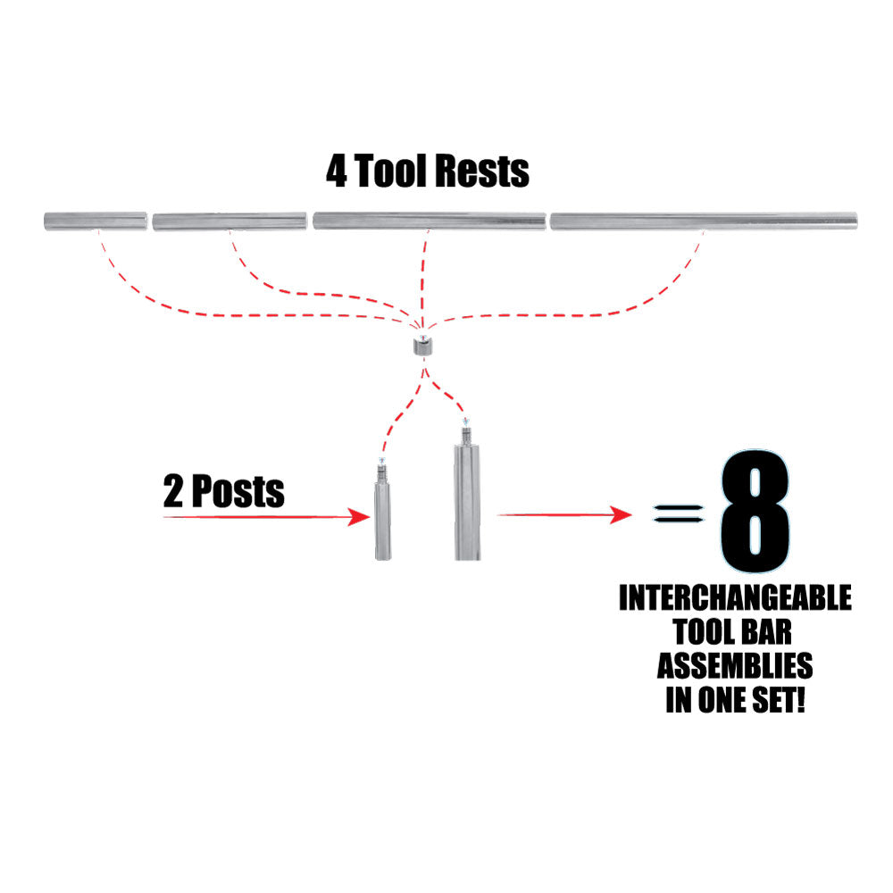 6 Piece Interchangable Tool Rest Set