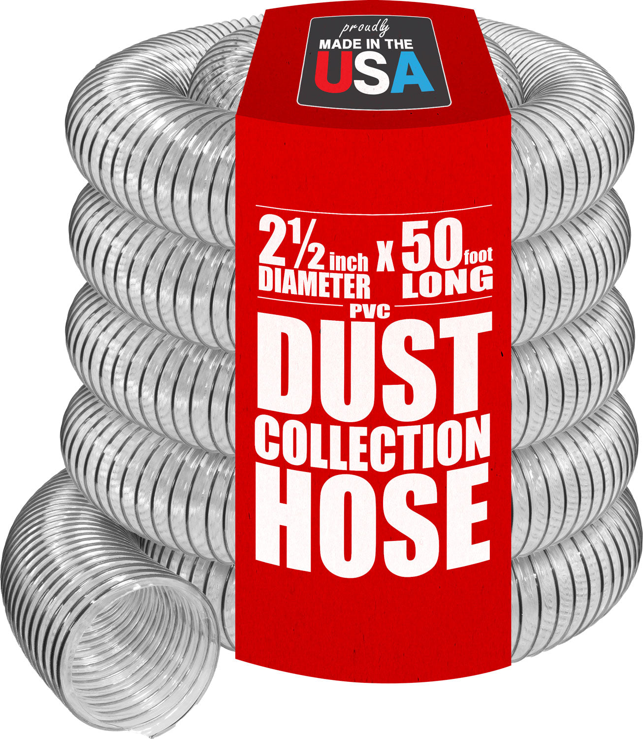 2-1/2" Heavy Duty Clear PVC Hose
