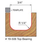 Dish Carving Router Bit with Top Bearing