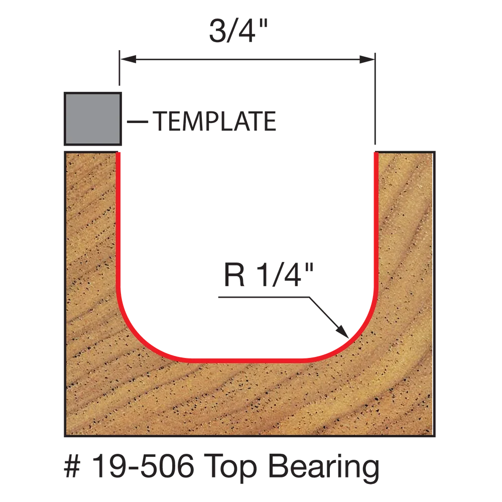 Dish Carving Router Bit with Top Bearing