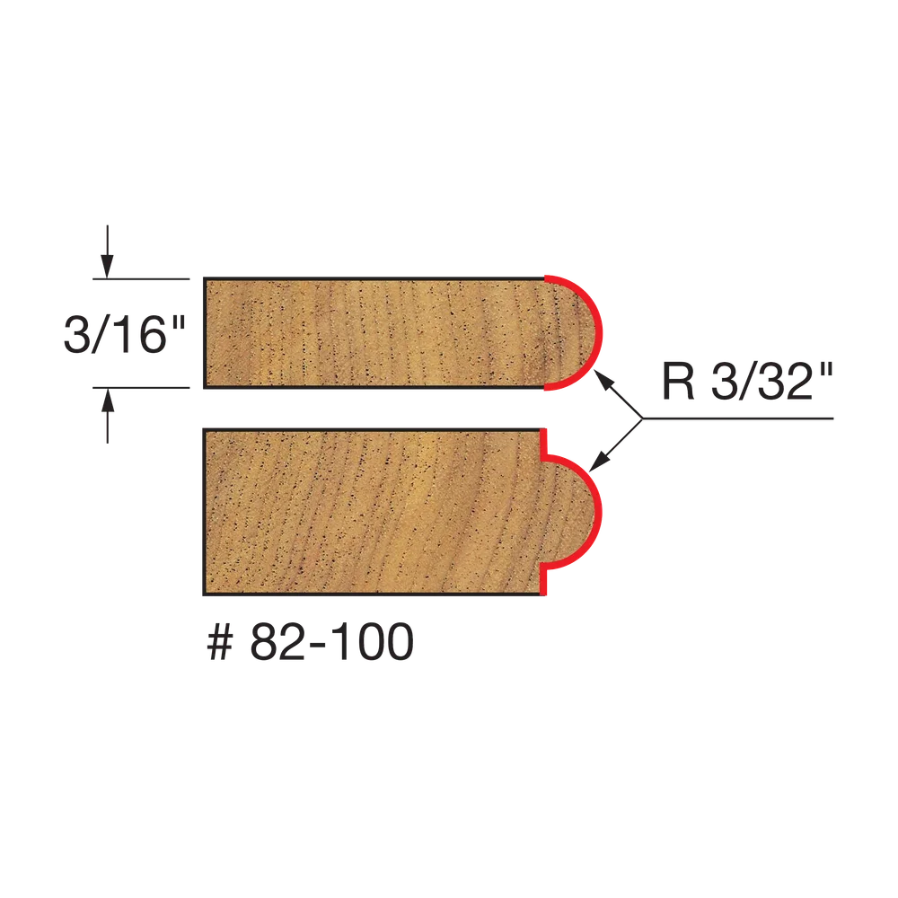 Half Round / Bull Nose Router Bits