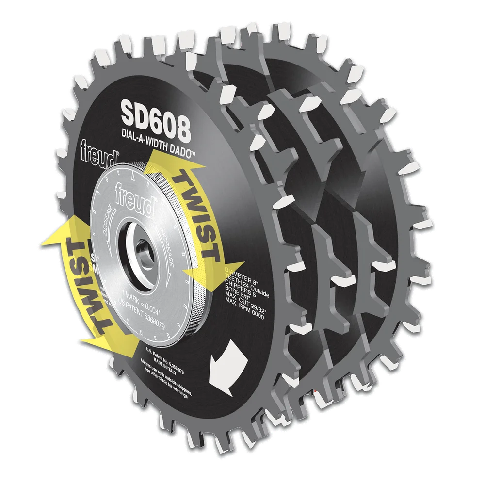 Dial-A-Width Stacked Dado Sets