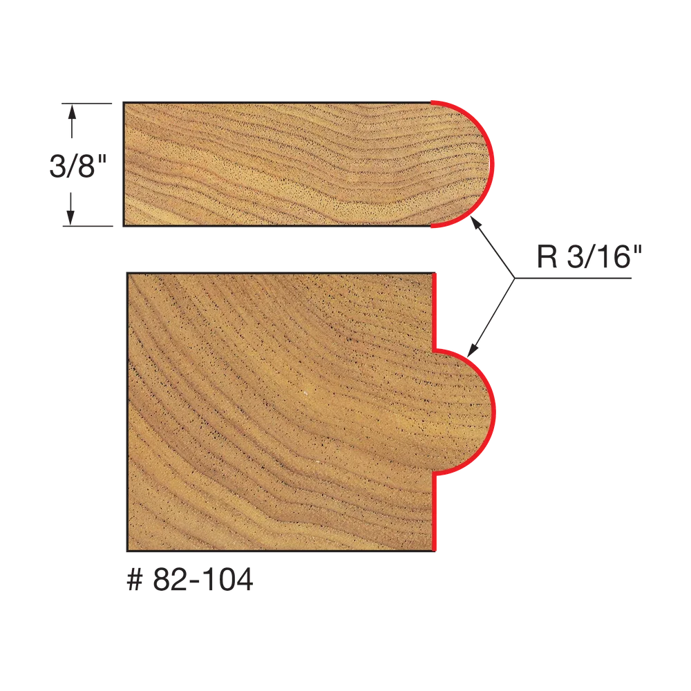 Half Round / Bull Nose Router Bits