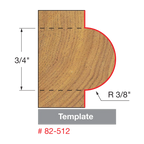 Half Round / Bull Nose Router Bit with Bottom Bearing