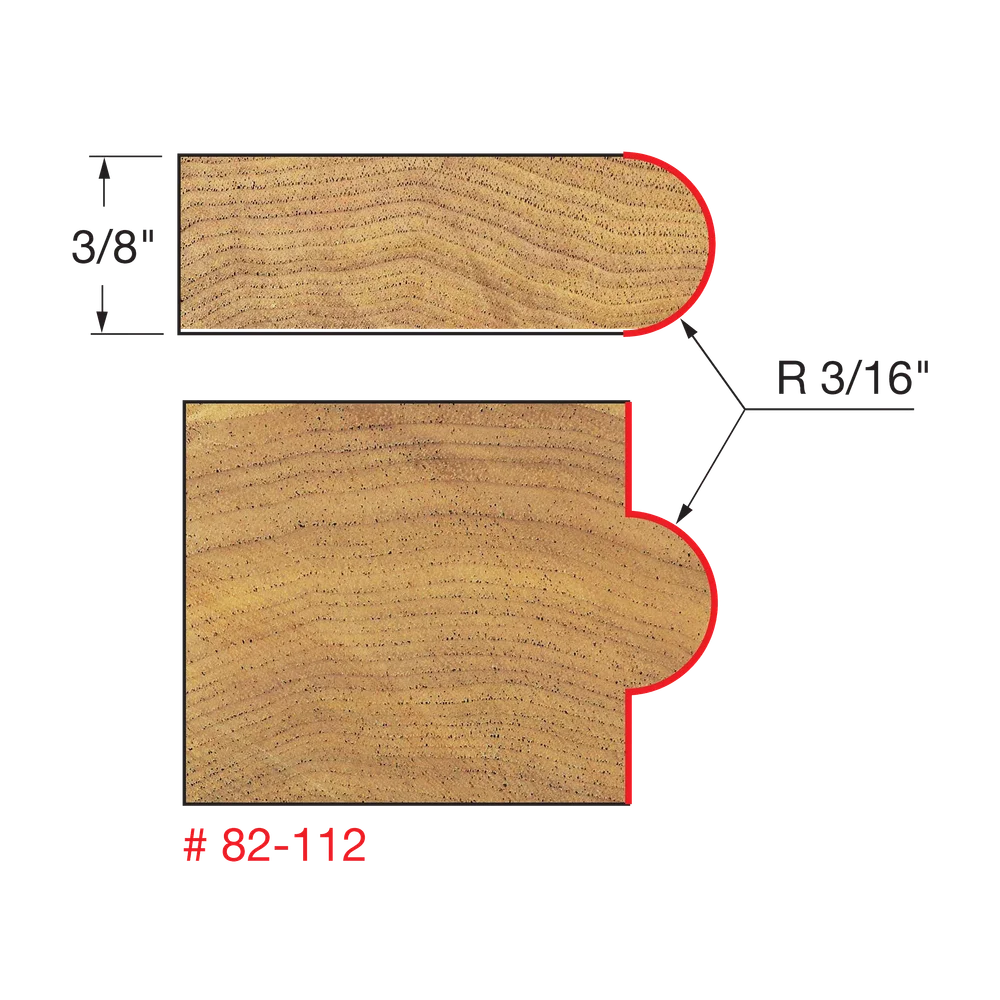 Half Round / Bull Nose Router Bits