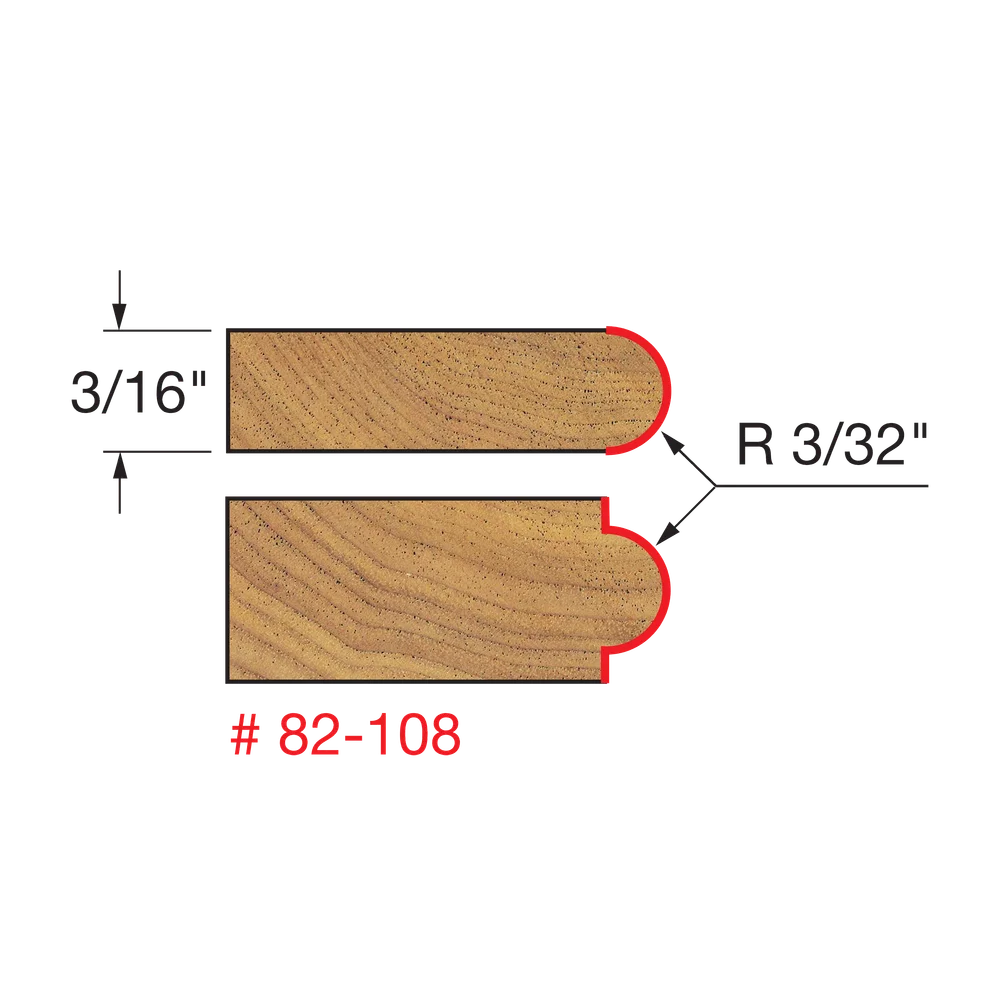 Half Round / Bull Nose Router Bits