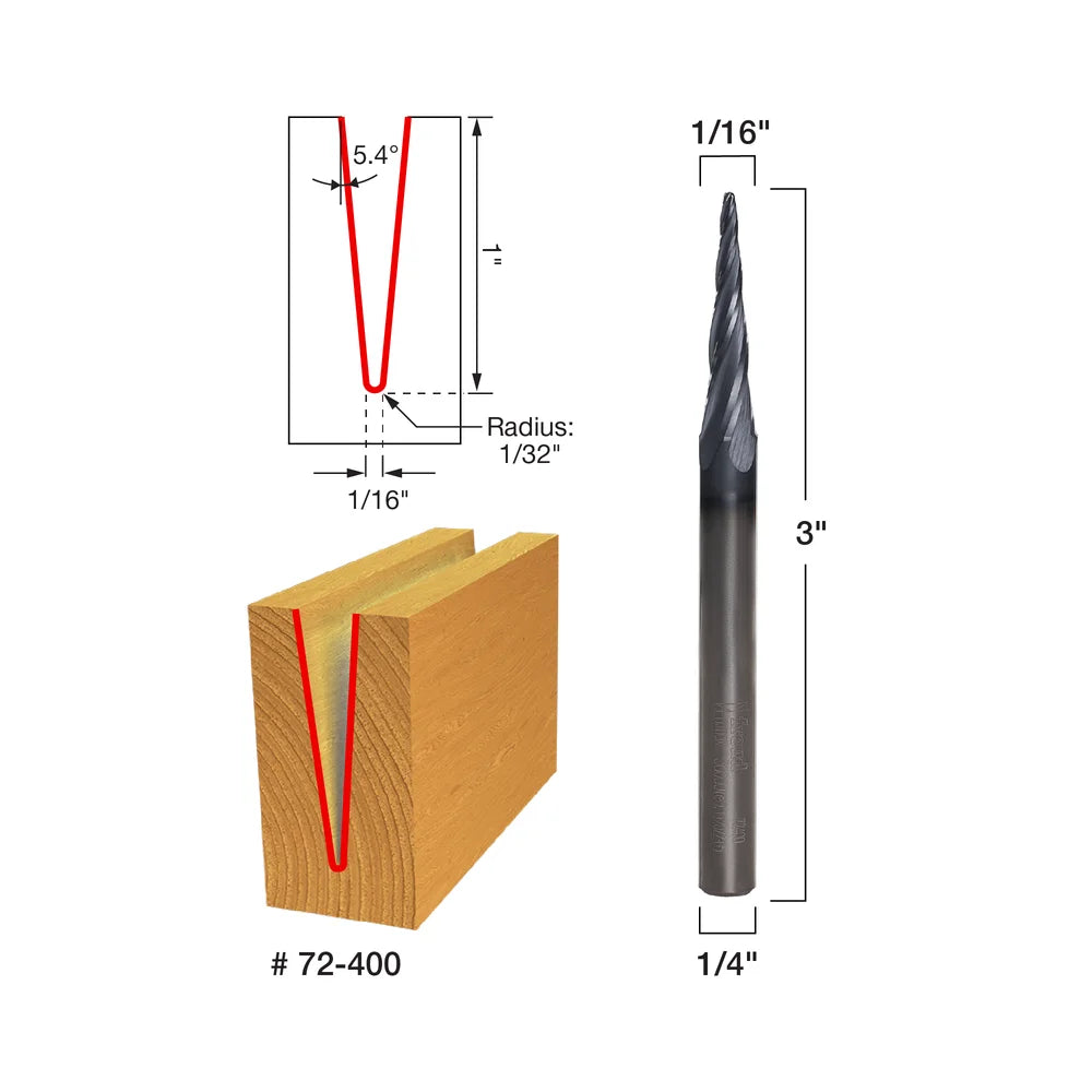 5.4° X 1/16" Tapered Ball Tip