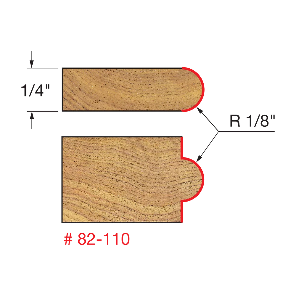 Half Round / Bull Nose Router Bits