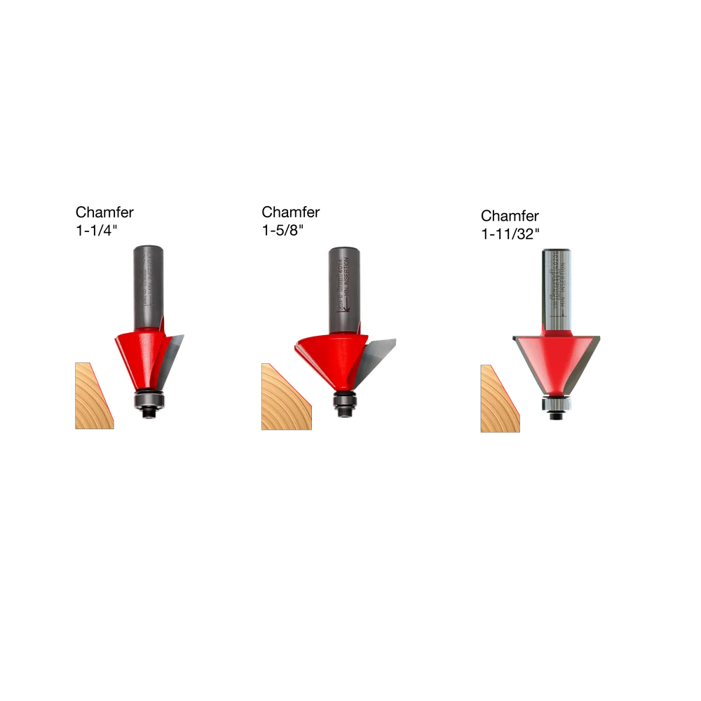 3 Piece Chamfer Bit Set