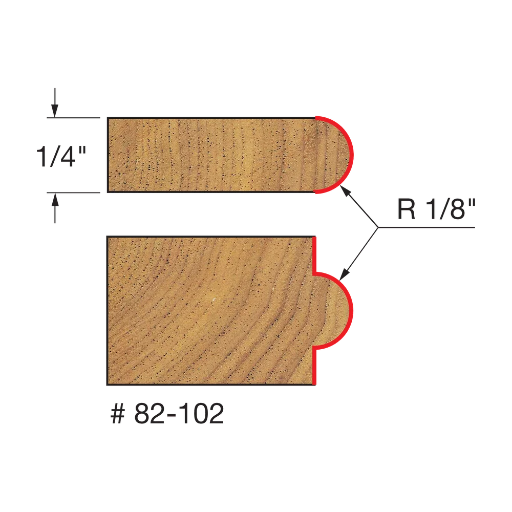 Half Round / Bull Nose Router Bits