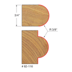 Half Round / Bull Nose Router Bits